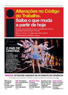 Capa Jornal i ter�a-feira, 01 / outubro / 2019