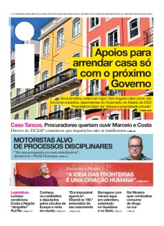 Capa Jornal i quarta-feira, 02 / outubro / 2019