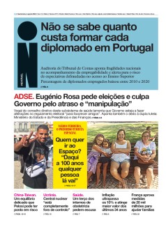 Capa Jornal i quinta-feira, 04 / agosto / 2022