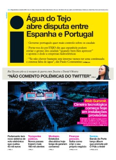 Capa Jornal i segunda-feira, 04 / novembro / 2019