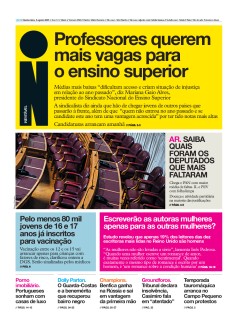 Capa Jornal i quinta-feira, 05 / agosto / 2021