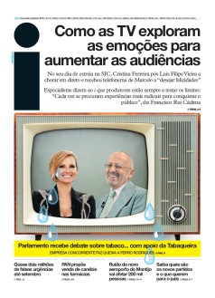 Capa Jornal i ter�a-feira, 08 / janeiro / 2019