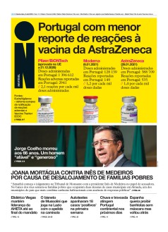 Capa Jornal i quinta-feira, 08 / abril / 2021
