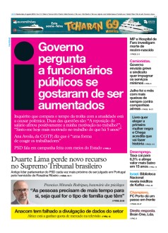 Capa Jornal i quinta-feira, 08 / agosto / 2019