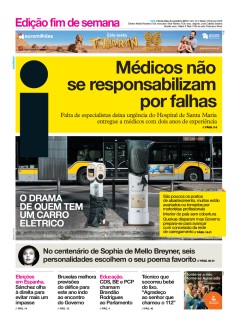 Capa Jornal i sexta-feira, 08 / novembro / 2019
