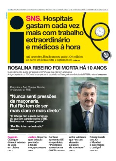Capa Jornal i ter�a-feira, 10 / dezembro / 2019
