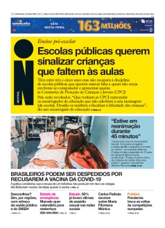 Capa Jornal i quinta-feira, 11 / fevereiro / 2021