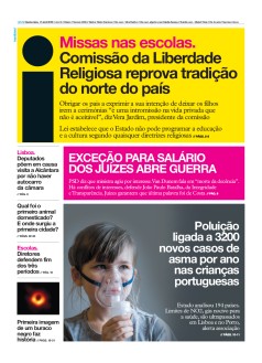 Capa Jornal i quinta-feira, 11 / abril / 2019