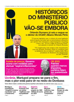 Capa Jornal i ter�a-feira, 12 / abril / 2022