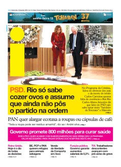 Capa Jornal i quinta-feira, 12 / dezembro / 2019