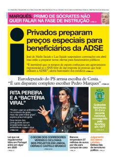 Capa Jornal i quarta-feira, 13 / fevereiro / 2019
