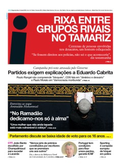Capa Jornal i segunda-feira, 13 / maio / 2019
