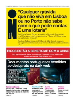 Capa Jornal i segunda-feira, 13 / junho / 2022