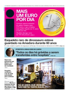 Capa Jornal i quinta-feira, 14 / novembro / 2019