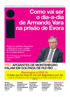 Capa Jornal i ter�a-feira, 15 / janeiro / 2019