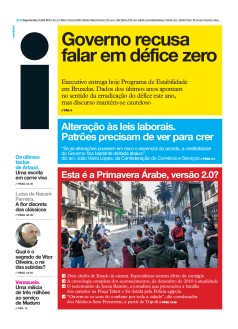 Capa Jornal i segunda-feira, 15 / abril / 2019