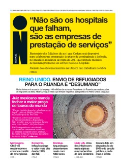 Capa Jornal i quarta-feira, 15 / junho / 2022
