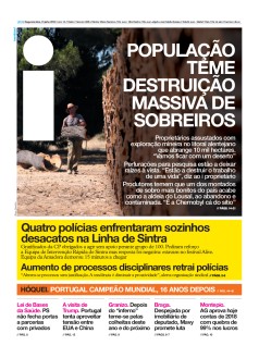 Capa Jornal i segunda-feira, 15 / julho / 2019