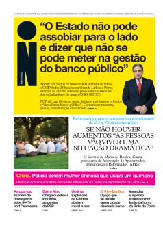 Capa Jornal i quarta-feira, 17 / agosto / 2022