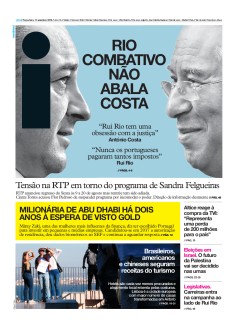 Capa Jornal i ter�a-feira, 17 / setembro / 2019