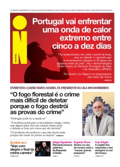 Capa Jornal i quinta-feira, 18 / agosto / 2022