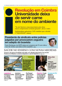 Capa Jornal i quarta-feira, 18 / setembro / 2019