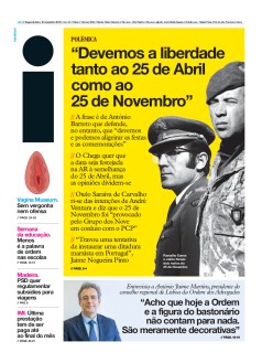 Capa Jornal i segunda-feira, 18 / novembro / 2019