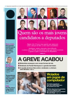 Capa Jornal i segunda-feira, 19 / agosto / 2019