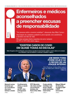 Capa Jornal i quarta-feira, 20 / janeiro / 2021