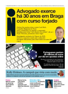 Capa Jornal i segunda-feira, 20 / junho / 2022