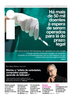 Capa Jornal i quarta-feira, 20 / novembro / 2019
