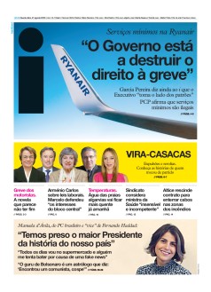 Capa Jornal i quarta-feira, 21 / agosto / 2019