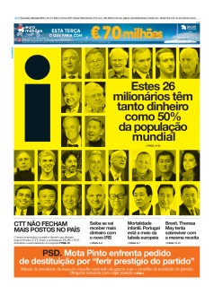 Capa Jornal i ter�a-feira, 22 / janeiro / 2019