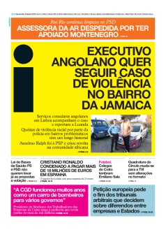 Capa Jornal i quarta-feira, 23 / janeiro / 2019