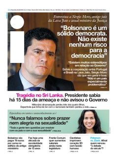 Capa Jornal i ter�a-feira, 23 / abril / 2019