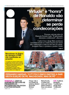 Capa Jornal i quinta-feira, 24 / janeiro / 2019