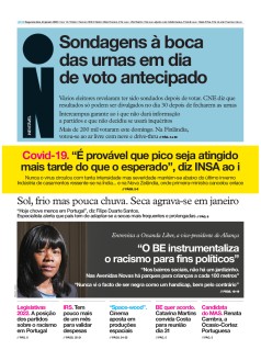 Capa Jornal i segunda-feira, 24 / janeiro / 2022