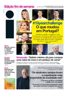 Capa Jornal i sexta-feira, 25 / janeiro / 2019