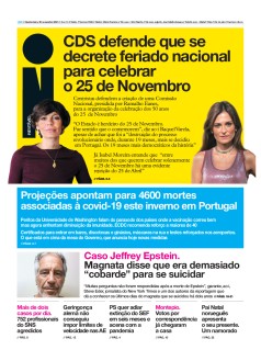 Capa Jornal i quinta-feira, 25 / novembro / 2021