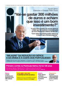 Capa Jornal i quinta-feira, 27 / outubro / 2022