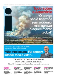 Capa Jornal i quarta-feira, 28 / agosto / 2019