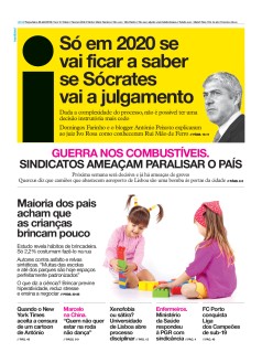 Capa Jornal i ter�a-feira, 30 / abril / 2019