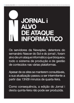 Capa Jornal i quinta-feira, 30 / junho / 2022