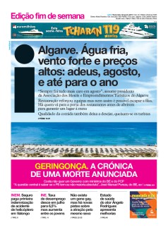 Capa Jornal i sexta-feira, 30 / agosto / 2019