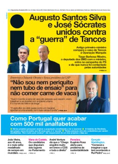 Capa Jornal i segunda-feira, 30 / setembro / 2019
