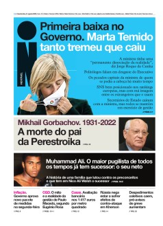 Capa Jornal i quarta-feira, 31 / agosto / 2022