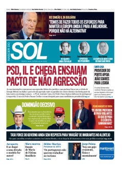Capa Jornal Nascer do Sol s�bado, 01 / outubro / 2022