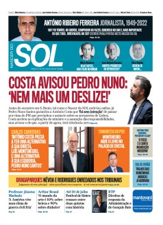 Capa Jornal Nascer do Sol s�bado, 02 / julho / 2022