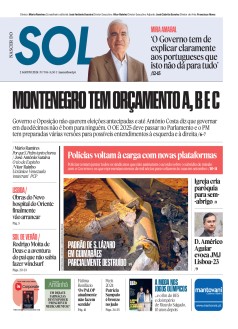 Capa Jornal Nascer do Sol sexta-feira, 02 / agosto / 2024