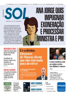 Capa Jornal Nascer do Sol sexta-feira, 03 / maio / 2024